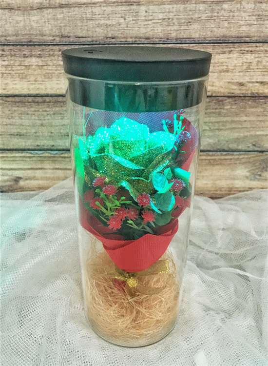 AB04 Glitter Gold Rose Light Glass